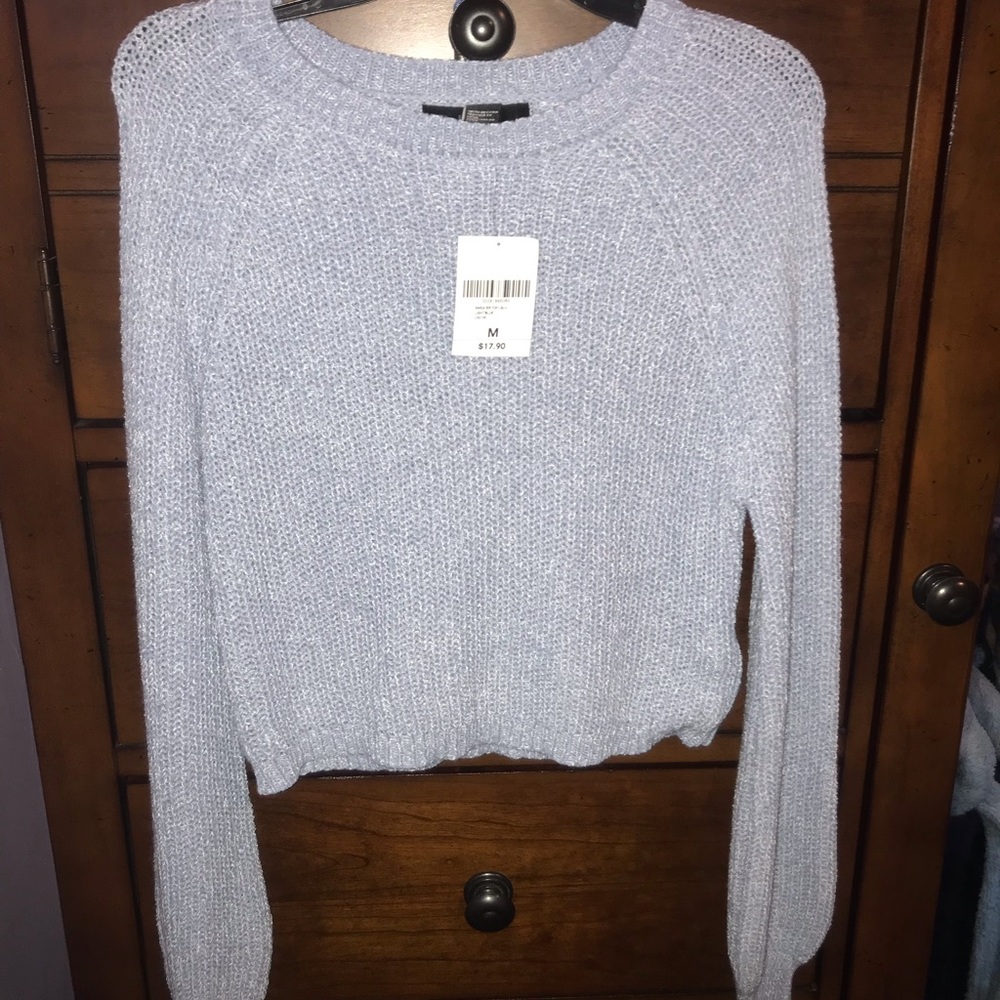 NWT Light Blue Balloon Sleeve Sweater